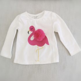 Sød bluse med flamingo