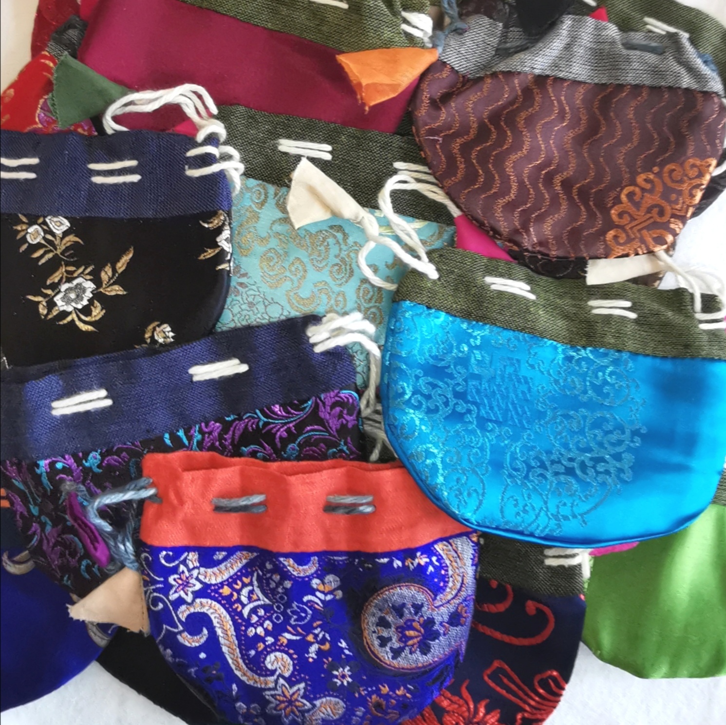 Skønne posepunge i blågrønne farver Skønne posepunge i blågrønne farver