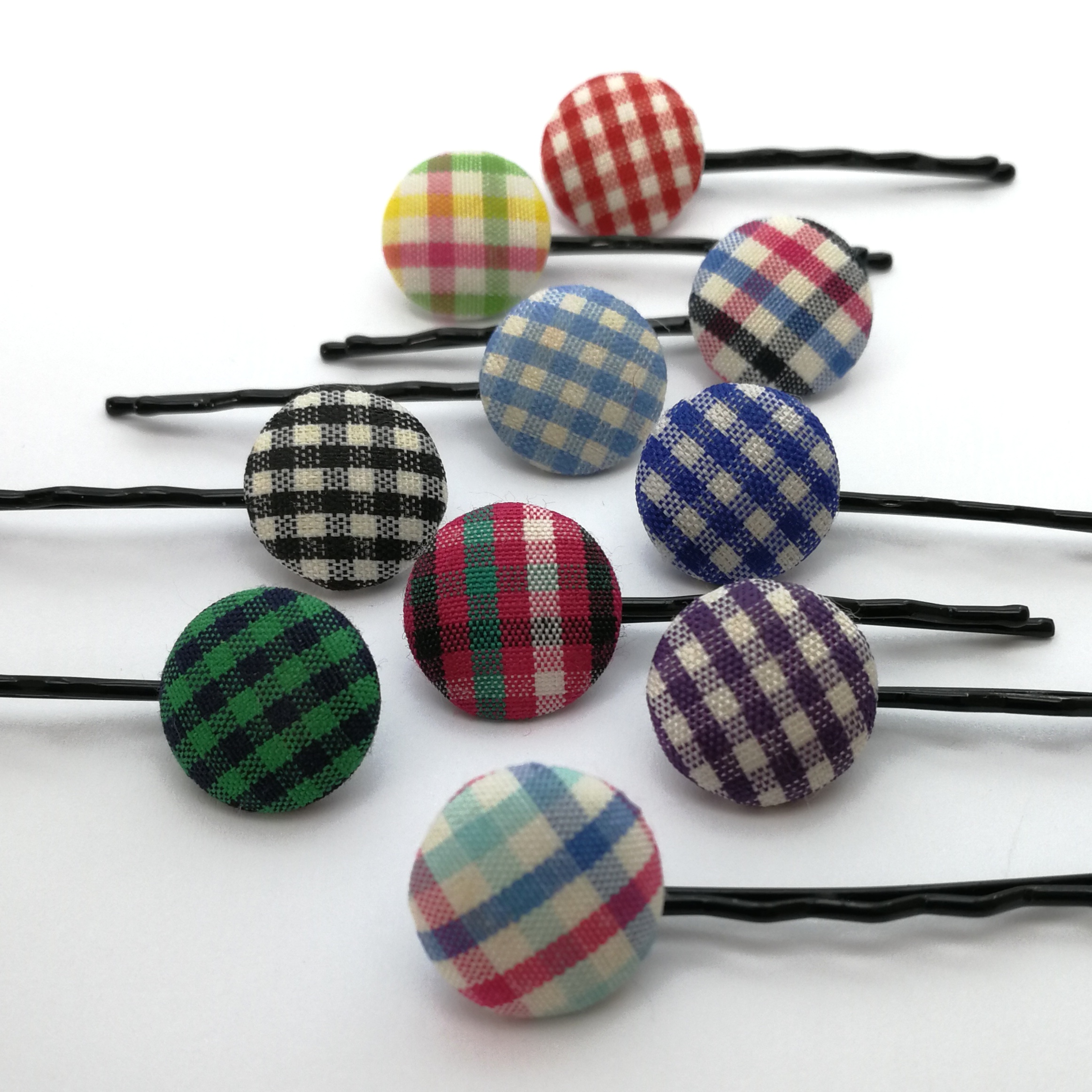 Rund lav ternet stofknap uden huller Rund lav ternet stofknap uden huller