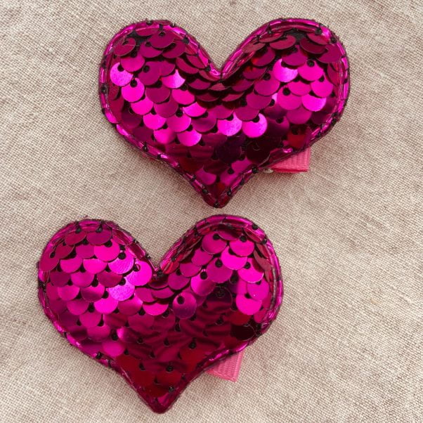Hjerte hårclips i pink